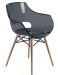 LUISINA - Charlie - Chaise Charlie avec assise polycarbonate gris fumé et piètement bois de hêtre