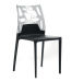LUISINA - Cody - Chaise Cody avec dossier polycarbonate transparent et piètement polypropylène noir