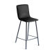 LUISINA - Judith - Tabouret Judith 67,5 cm avec assise vinyle noir et piètement métal noir grainé